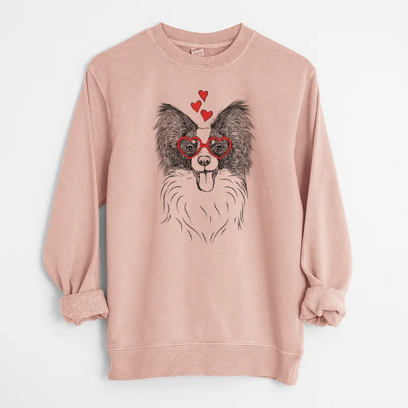 Valentine Patrick the Papillon - Unisex Pigment Dyed Crew Sweatshirt