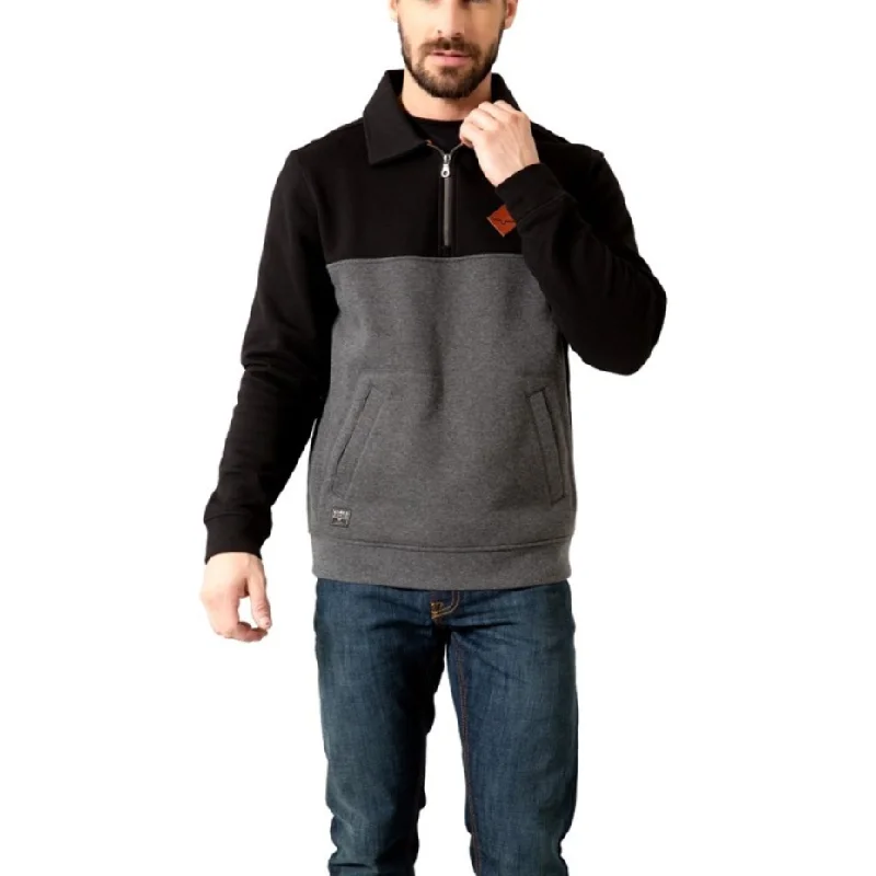 Kimes Ranch Men's Diamond Head Quarter Zip Black Sweatshirt QZ-BLK