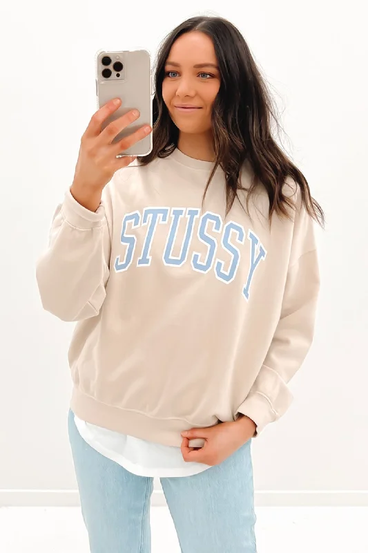 Varsity Oversized Crew White Sand