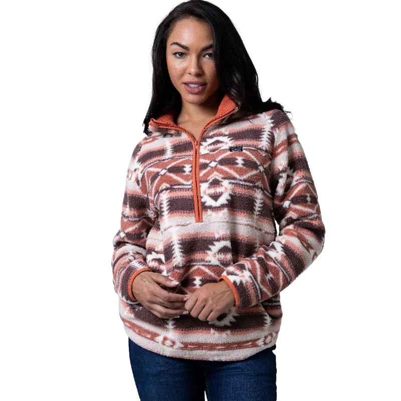 Kimes Ranch Ladies Roswell Polar Fleece Aztec Rust Red Sweatshirt WSW0000003-BN025