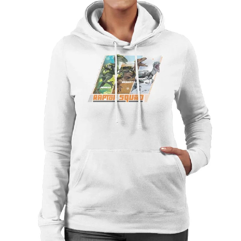 Jurassic Park Jungle Desert Arctic Raptor Squad Women's Hooded Sweatshirt