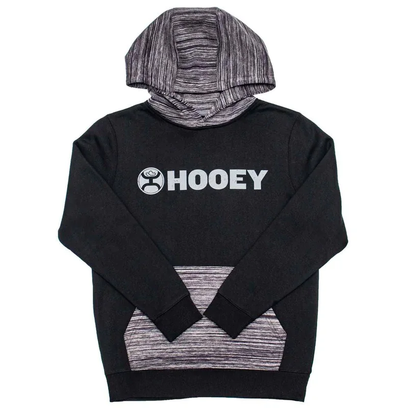 Hooey® Men's "Lock-Up" Black And Grey Logo Hoodie HH1191BK