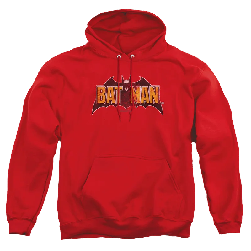 The Batman (2022) Vintage Bat Logo On Red - Pullover Hoodie