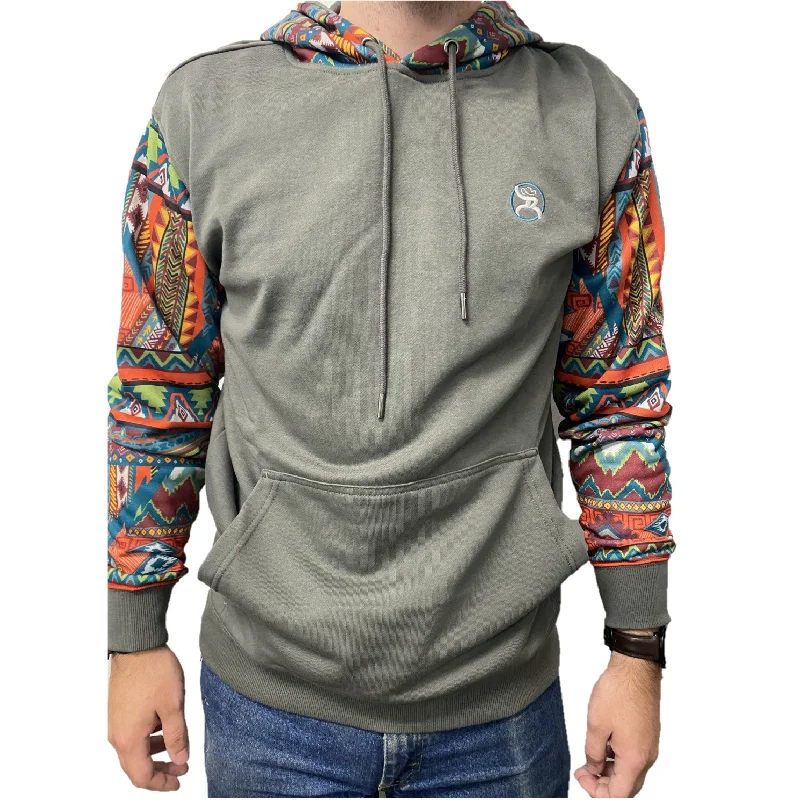 Hooey® Men's Roughy Summit Charcoal & Orange Aztec Hoodie RH1191CHOR