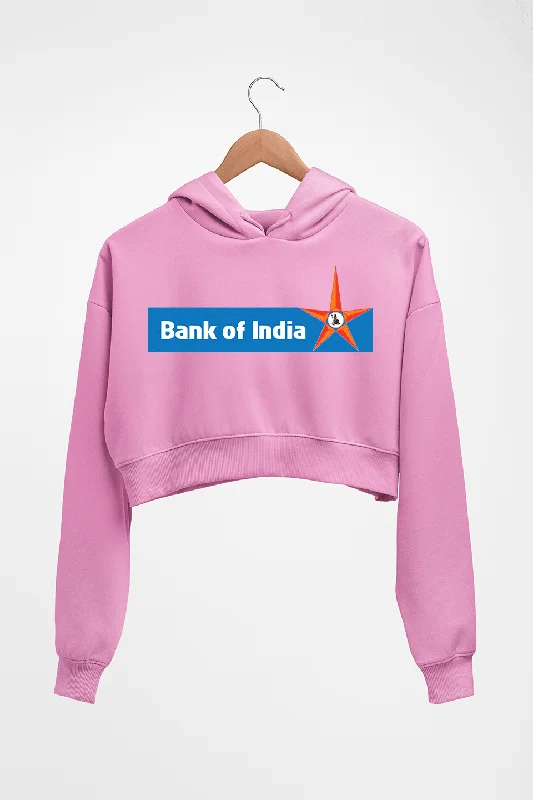 Bank of India Crop HOODIE FOR WOMEN