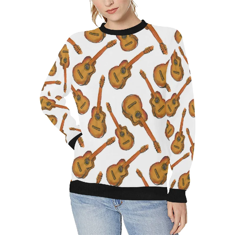 Paint Guitar Pattern Women's Crew Neck Sweatshirt