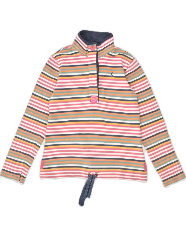 JOULES Womens Button Neck Sweatshirt Jumper UK 10 Small Multicoloured