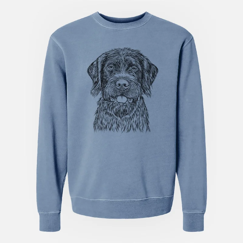 Bare Fletcher the Wirehaired Pointing Griffon - Unisex Pigment Dyed Crew Sweatshirt