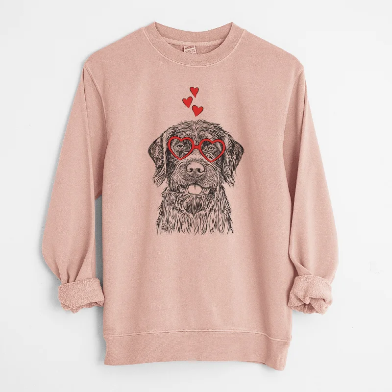 Valentine Fletcher the Wirehaired Pointing Griffon - Unisex Pigment Dyed Crew Sweatshirt