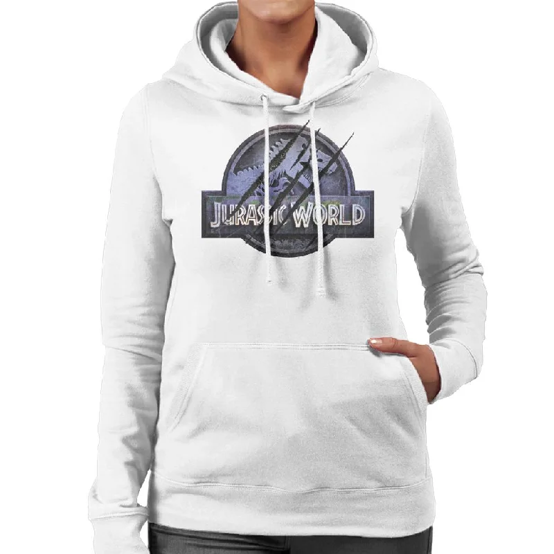 Jurassic Park Jurassic World Logo Claw Marks Women's Hooded Sweatshirt