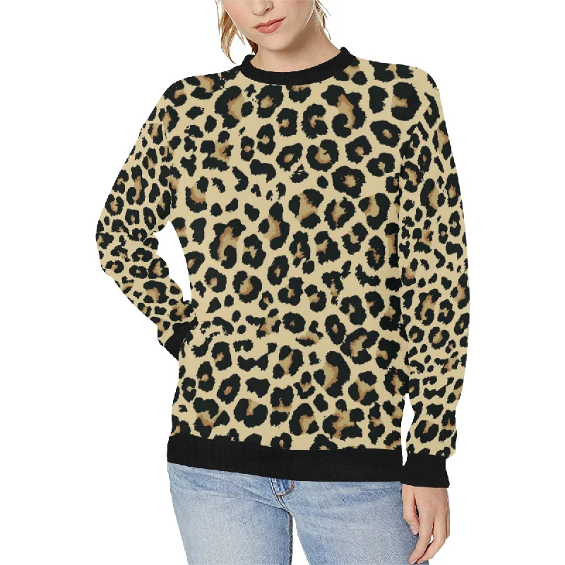 Leopard print design pattern Women's Crew Neck Sweatshirt