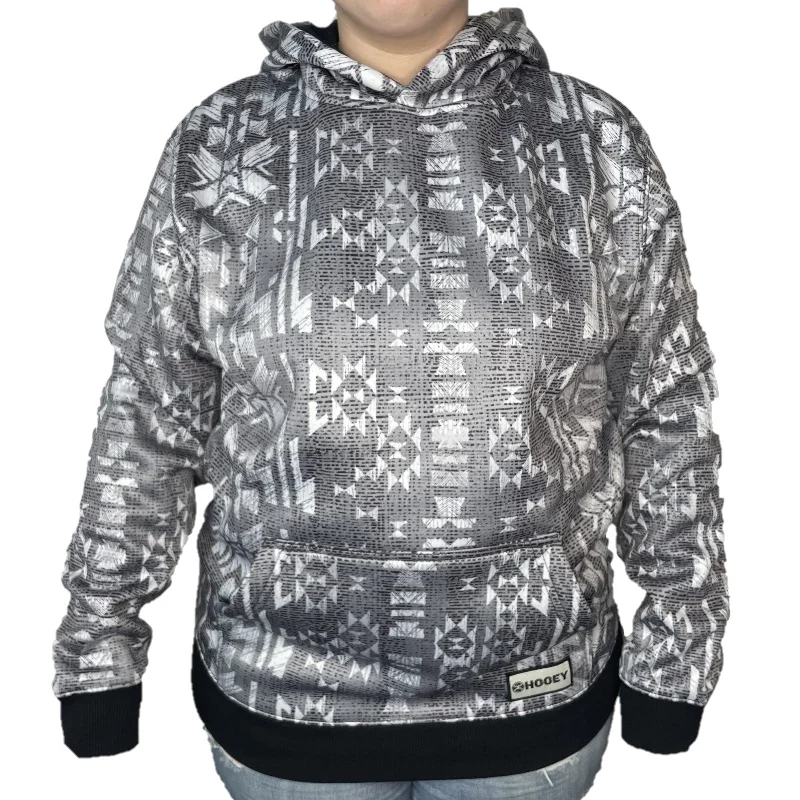 Hooey® Youth Boy's Mesa Aztec Print Grey & White Hoodie HH1191GYWH-Y