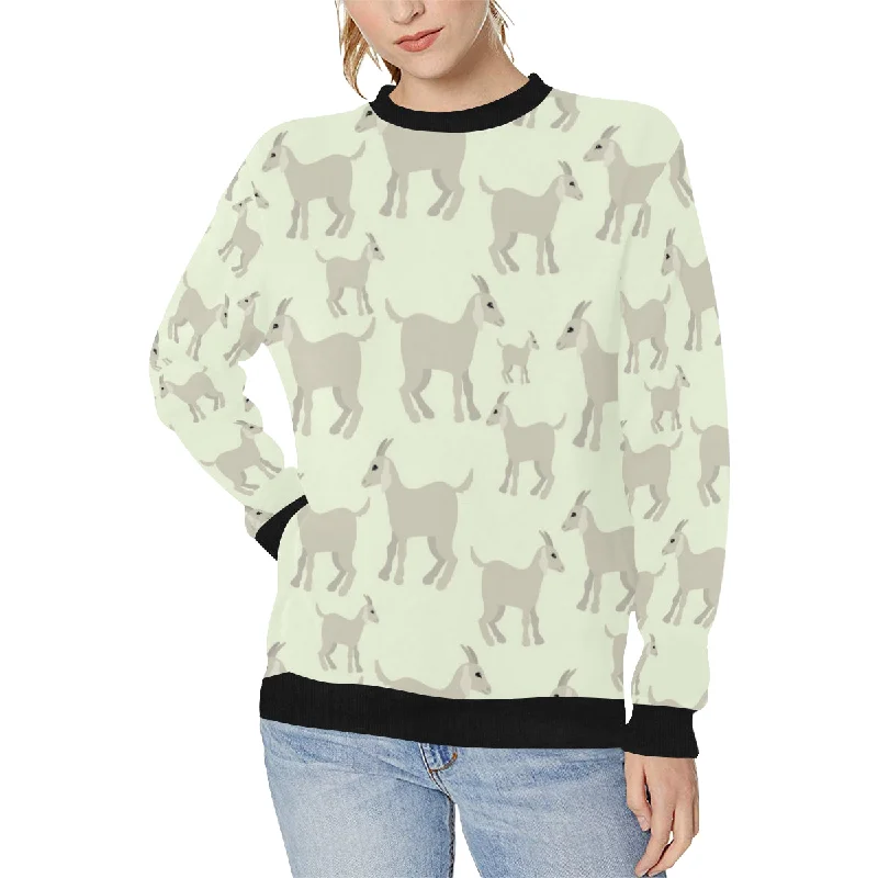 Little young goat pattern Women's Crew Neck Sweatshirt