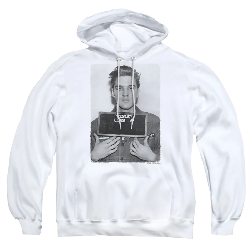 Elvis Presley Army Mug Shot - Pullover Hoodie